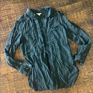 Cato Charcoal Brushed Flannel Button-Down Shirt